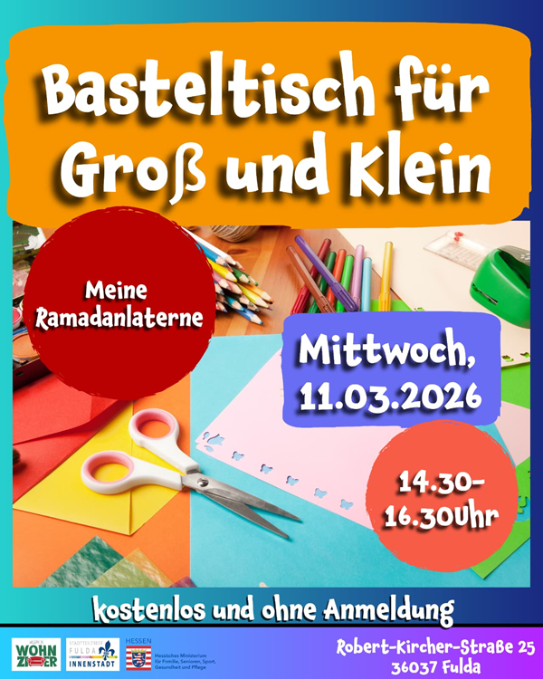 Basteltisch für Groß und Klein - Meine Ramdanlaterne