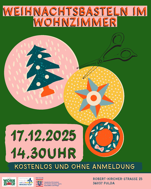 Weihnachtsbasteln im Wohnzimmer