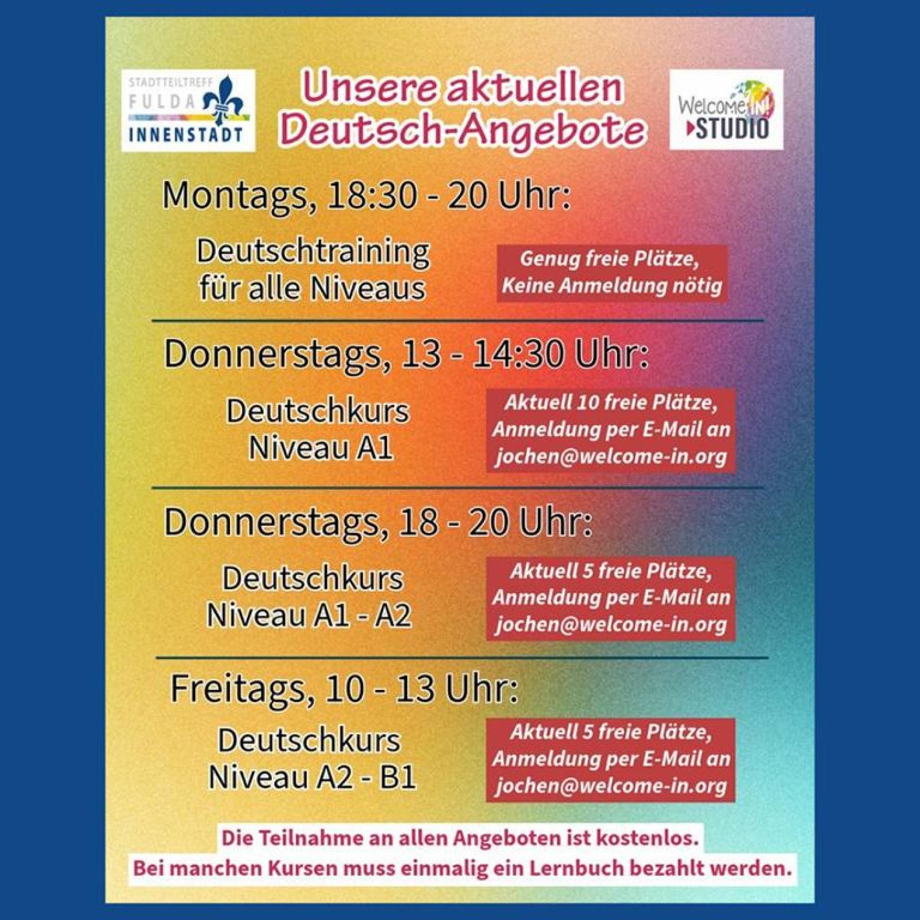 Unsere aktuellen Deutsch-Angebote in der Übersicht