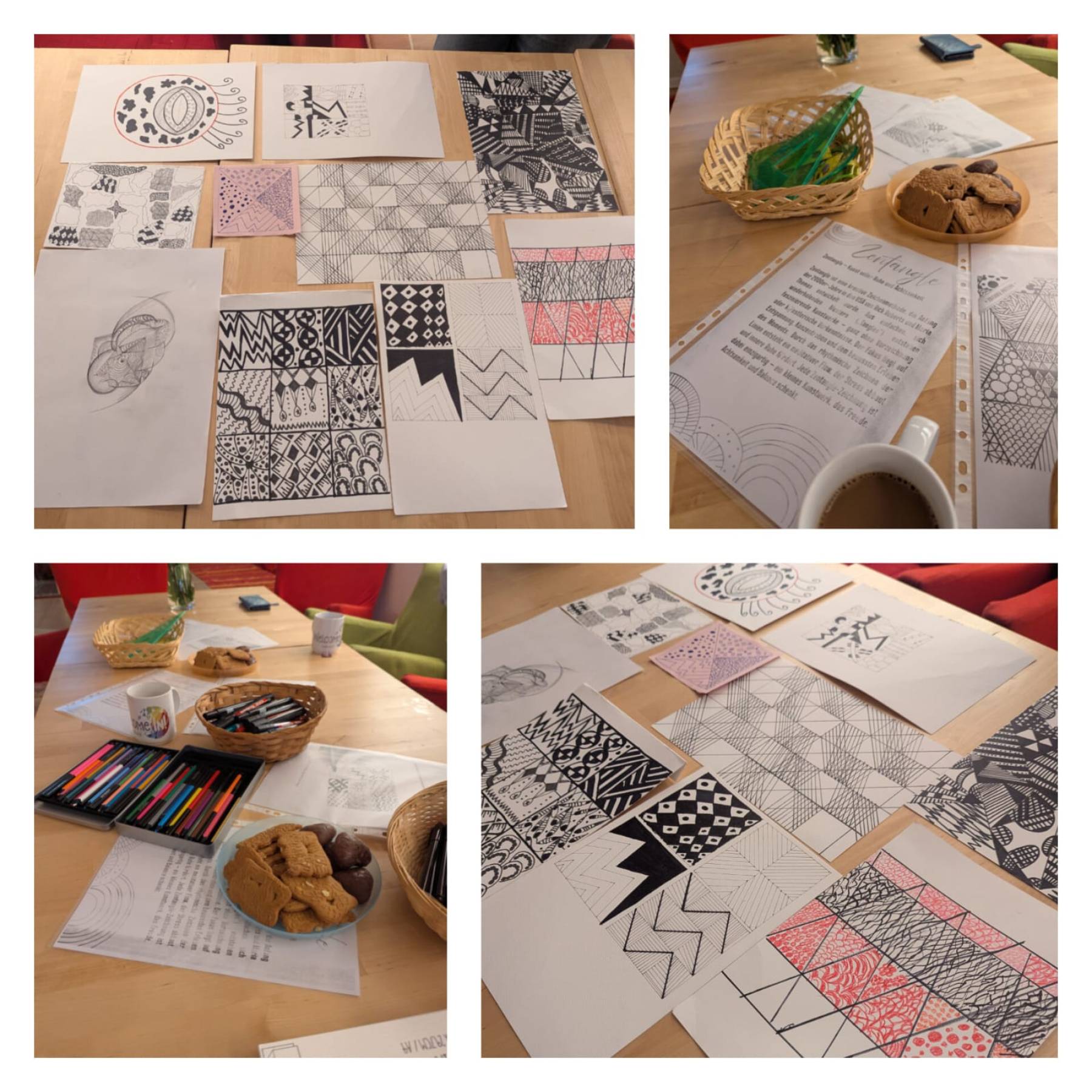 Entspannungstechnik: Zentangle bei Kaffee und Keks