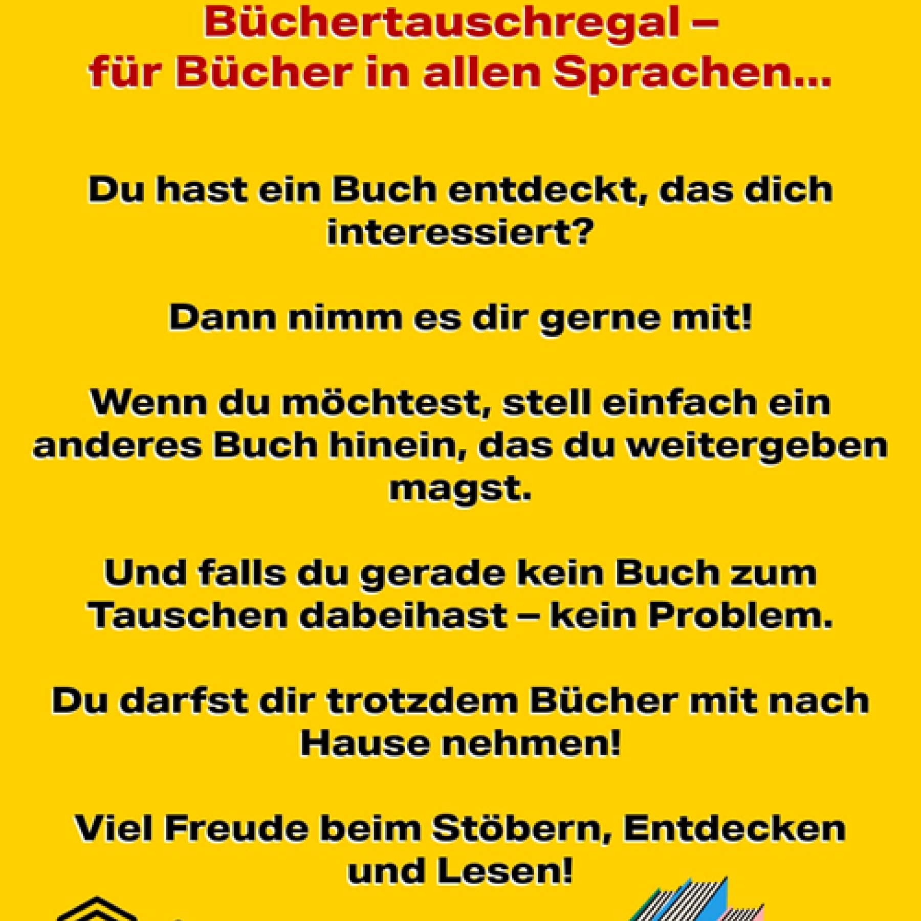 Mitnehm- und Tauschregal für Bücher im Wohnzimmer