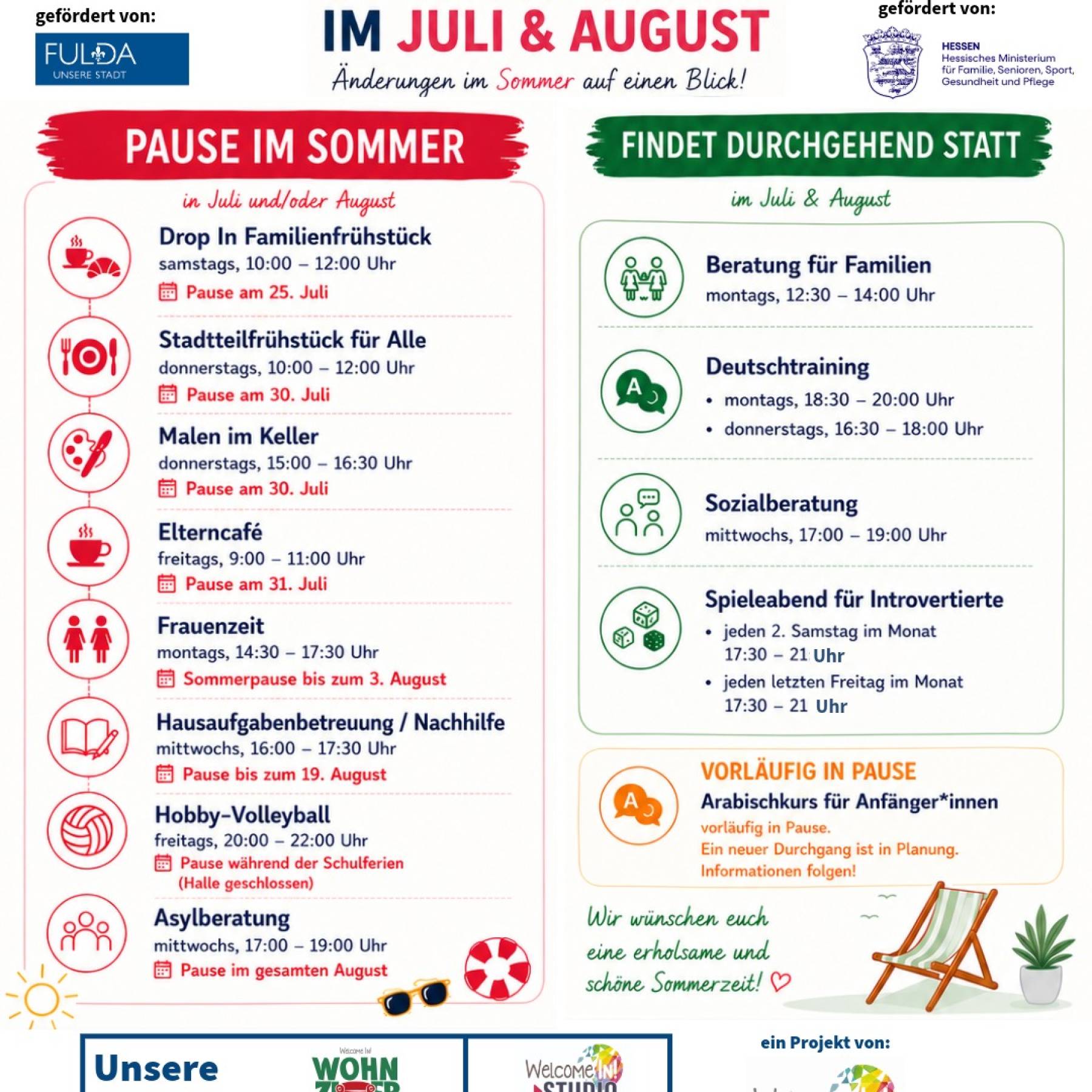 Was läuft im Juli & August 2026?
