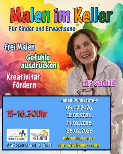 Malen im Keller mit Gunhild