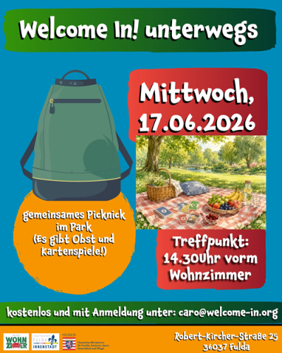 Welcome In! unterwegs - Picknick mit Obst und Kartenspiel!